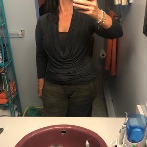 Hawthorn grey top. Lightweight loose drape